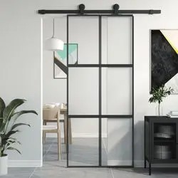vidaXL Sliding door 90x205 cm ESG clear glass (155155) vidaXL Sliding door 90x205 cm ESG clear glass (155155)