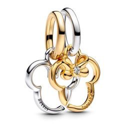 Pandora Disney Mickey Mouse and Minnie Mouse Split Charm Pendant (763650C01) Pandora Disney Mickey Mouse and Minnie Mouse Split Charm Pendant (763650C01)