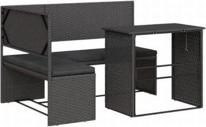 vidaXL L-shaped garden sofa with table and cushion (362347) vidaXL L-shaped garden sofa with table and cushion (362347)