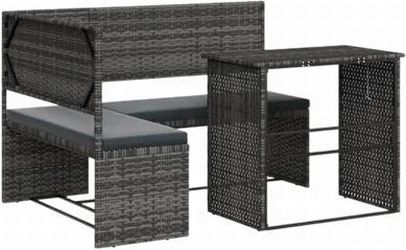 vidaXL L-shaped garden sofa with table and cushion (362348) vidaXL L-shaped garden sofa with table and cushion (362348)