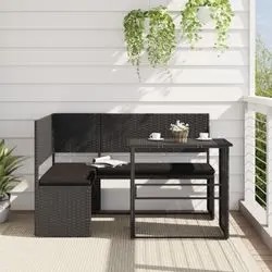 vidaXL L-shaped garden sofa with table and cushion (362346) vidaXL L-shaped garden sofa with table and cushion (362346)