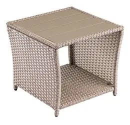 Casaria Side table polyrattan WPC tabletop 45x45x40cm Casaria Side table polyrattan WPC tabletop 45x45x40cm