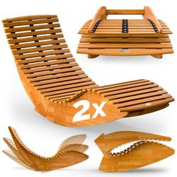 Casaria Java 2 x Acacia Sun Lounger Casaria Java 2 x Acacia Sun Lounger
