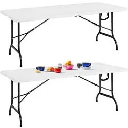 Casaria Folding table set of 2 183 x 76 x 74 cm (990296) Casaria Folding table set of 2 183 x 76 x 74 cm (990296)