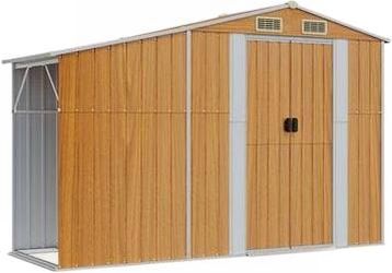 vidaXL Garden Shed Galvanized Steel 277 x 93 x 179 cm (364522) vidaXL Garden Shed Galvanized Steel 277 x 93 x 179 cm (364522)
