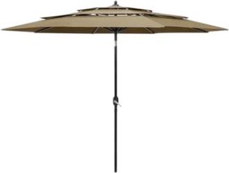 vidaXL Parasol with aluminum pole 3-ply 3 m (313871) vidaXL Parasol with aluminum pole 3-ply 3 m (313871)