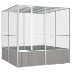 vidaXL Birdcage Galvanized Steel 213.5 x 217.5 x 211.5 cm (171552) vidaXL Birdcage Galvanized Steel 213.5 x 217.5 x 211.5 cm (171552)