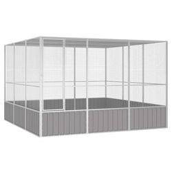 vidaXL Birdcage Galvanized Steel 302.5 x 324.5 x 211.5 cm (171553) vidaXL Birdcage Galvanized Steel 302.5 x 324.5 x 211.5 cm (171553)