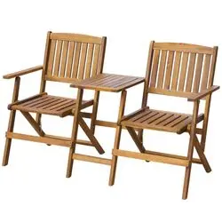 vidaXL Folding garden bench with tea table (42654) vidaXL Folding garden bench with tea table (42654)
