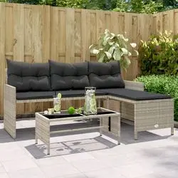 vidaXL Garden sofa L-shape with table (365577) vidaXL Garden sofa L-shape with table (365577)
