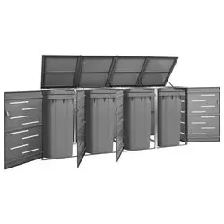 vidaXL Garbage bin enclosure for 4 bins 276.5 x 77.5 x 115.5 cm (149557) vidaXL Garbage bin enclosure for 4 bins 276.5 x 77.5 x 115.5 cm (149557)