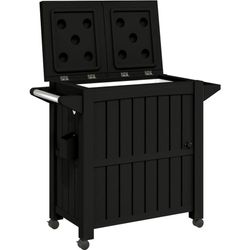 vidaXL 3-in-1 Serving Cart Black Polypropylene (364169) vidaXL 3-in-1 Serving Cart Black Polypropylene (364169)