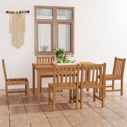 vidaXL Garden dining set solid wood teak 7-piece (3059934) vidaXL Garden dining set solid wood teak 7-piece (3059934)