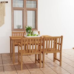 vidaXL Garden dining set solid wood teak 5-piece (3059935) vidaXL Garden dining set solid wood teak 5-piece (3059935)