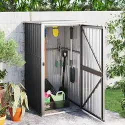 vidaXL Garden Shed Galvanized Steel 88 x 89 x 161 cm (316207) vidaXL Garden Shed Galvanized Steel 88 x 89 x 161 cm (316207)