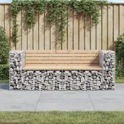 vidaXL Gabion Garden Bench 184 x 71 x 65.5 cm Solid Wood (3196236) vidaXL Gabion Garden Bench 184 x 71 x 65.5 cm Solid Wood (3196236)