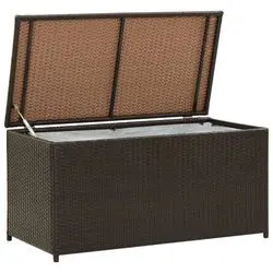 vidaXL Garden Box Poly Rattan 100 x 50 x 50 cm Brown (46472) vidaXL Garden Box Poly Rattan 100 x 50 x 50 cm Brown (46472)