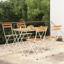 vidaXL Bistro Set Foldable Solid Wood Steel 5-piece (3152100) vidaXL Bistro Set Foldable Solid Wood Steel 5-piece (3152100)