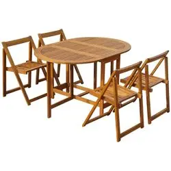 vidaXL Garden dining set foldable acacia solid wood 5-piece (45594) vidaXL Garden dining set foldable acacia solid wood 5-piece (45594)