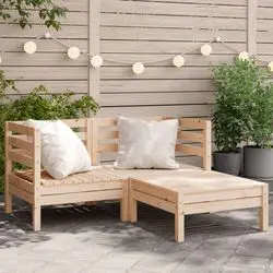 vidaXL Garden sofa 2-seater with ottoman solid pine wood (838019) vidaXL Garden sofa 2-seater with ottoman solid pine wood (838019)