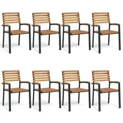 vidaXL Stackable garden chair solid acacia wood (3155427) vidaXL Stackable garden chair solid acacia wood (3155427)