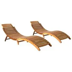 vidaXL Sun lounger solid acacia wood 2 pcs. (3077360) vidaXL Sun lounger solid acacia wood 2 pcs. (3077360)