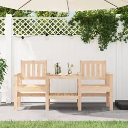 vidaXL Garden bench with table 2-seater solid wood pine (825149) vidaXL Garden bench with table 2-seater solid wood pine (825149)