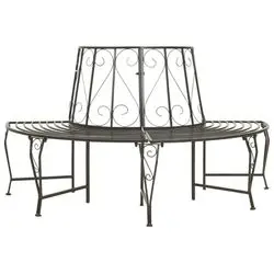 vidaXL Half-round steel tree bench 160 cm (313034) vidaXL Half-round steel tree bench 160 cm (313034)