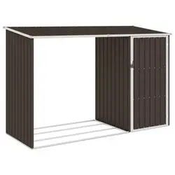vidaXL Garden Firewood Storage Galvanized Steel 245 x 98 x 159 cm (46296) vidaXL Garden Firewood Storage Galvanized Steel 245 x 98 x 159 cm (46296)