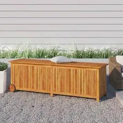 vidaXL Garden chest with wheels solid acacia wood 150 x 50 x 58 cm (319713) vidaXL Garden chest with wheels solid acacia wood 150 x 50 x 58 cm (319713)
