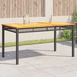 vidaXL Garden table poly rattan acacia wood 140 x 80 x 75 cm (366276) vidaXL Garden table poly rattan acacia wood 140 x 80 x 75 cm (366276)