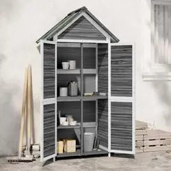 vidaXL Solid Wood Pine Tool Shed 89 x 52.5 x 175 cm (172244) vidaXL Solid Wood Pine Tool Shed 89 x 52.5 x 175 cm (172244)