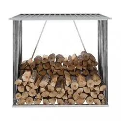 vidaXL Firewood Storage Galvanized Steel 163 x 83 x 154 cm (47090) vidaXL Firewood Storage Galvanized Steel 163 x 83 x 154 cm (47090)