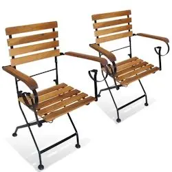 vidaXL Folding garden chair steel and solid acacia wood (43735) vidaXL Folding garden chair steel and solid acacia wood (43735)