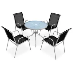 vidaXL Garden dining set steel 5-piece (43317) vidaXL Garden dining set steel 5-piece (43317)