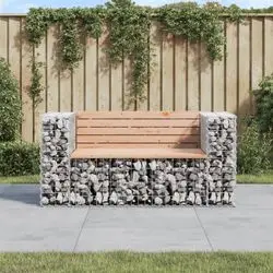 vidaXL Garden bench made of gabions solid Douglas fir 143 x 71 x 65.5 cm (834378) vidaXL Garden bench made of gabions solid Douglas fir 143 x 71 x 65.5 cm (834378)