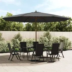 vidaXL Parasol with wooden pole 400 x 273 cm (363177) vidaXL Parasol with wooden pole 400 x 273 cm (363177)