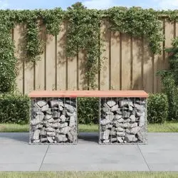 vidaXL Gabion Garden Bench Solid Douglas Fir 103 x 44 x 42 cm (834339) vidaXL Gabion Garden Bench Solid Douglas Fir 103 x 44 x 42 cm (834339)