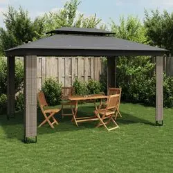 vidaXL Pavilion with Double Roof Steel 3.94 x 2.96 m (368447) vidaXL Pavilion with Double Roof Steel 3.94 x 2.96 m (368447)
