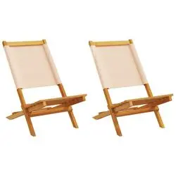 vidaXL Garden chair solid acacia wood and fabric 2 pcs. (367693) vidaXL Garden chair solid acacia wood and fabric 2 pcs. (367693)