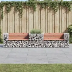vidaXL Garden bench with gabion (3196246) vidaXL Garden bench with gabion (3196246)