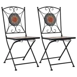 vidaXL Bistro chair Mosaik foldable 2 pcs. (46718) vidaXL Bistro chair Mosaik foldable 2 pcs. (46718)