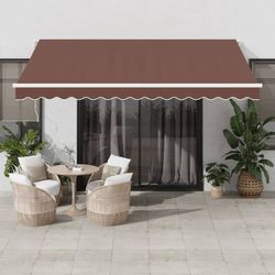 vidaXL Manual Awning with LED 400 x 350 cm (3215388) vidaXL Manual Awning with LED 400 x 350 cm (3215388)