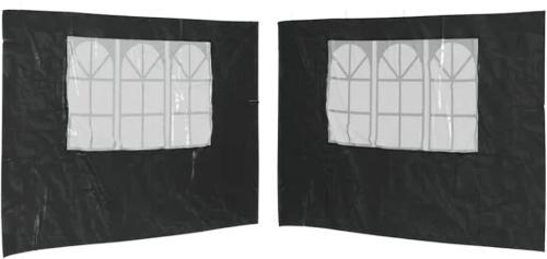vidaXL Party tent sidewall with window PE anthracite 2 pieces (45117) vidaXL Party tent sidewall with window PE anthracite 2 pieces (45117)