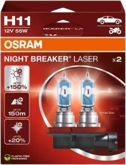 Osram Night Breaker Laser H11 2 pcs. (64211NL-2HB) Osram Night Breaker Laser H11 2 pcs. (64211NL-2HB)