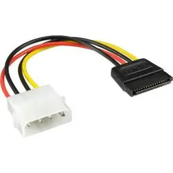 Inline SATA power adapter cable 4-pin to 15-pin 30 cm (29670C) Inline SATA power adapter cable 4-pin to 15-pin 30 cm (29670C)