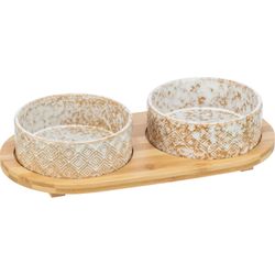 Trixie Bowl Set Ceramic/Bamboo Trixie Bowl Set Ceramic/Bamboo