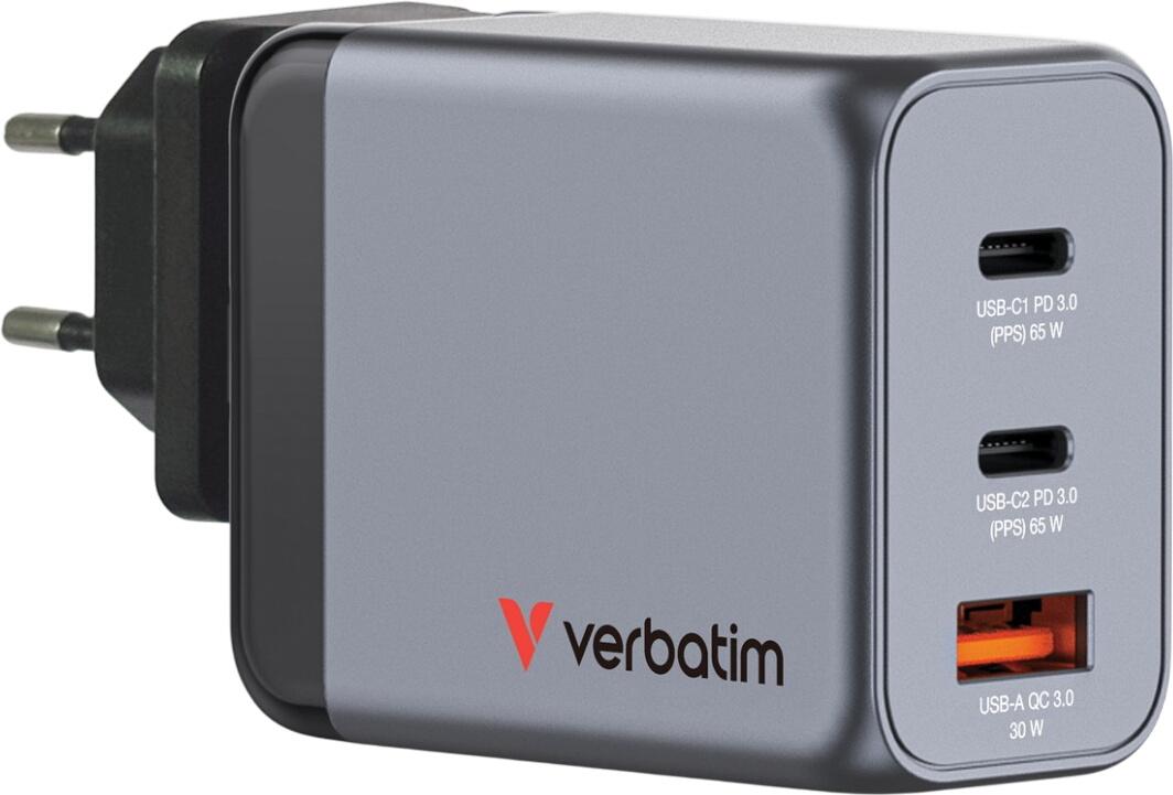 Verbatim 65W GaN charger with 3 ports (32201) Verbatim 65W GaN charger with 3 ports (32201)