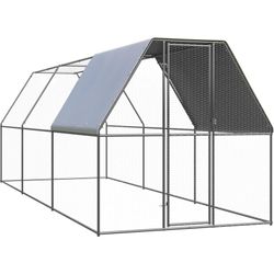 vidaXL Outdoor chicken coop galvanized steel 2 x 6 x 2 m (3089320) vidaXL Outdoor chicken coop galvanized steel 2 x 6 x 2 m (3089320)
