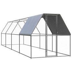 vidaXL Outdoor chicken coop galvanized steel 2 x 8 x 2 m (3089321) vidaXL Outdoor chicken coop galvanized steel 2 x 8 x 2 m (3089321)